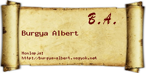 Burgya Albert névjegykártya